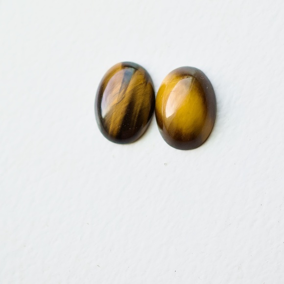 Hand Crafted Jewelry - Pair of Tiger's Eye Beads from Thailand